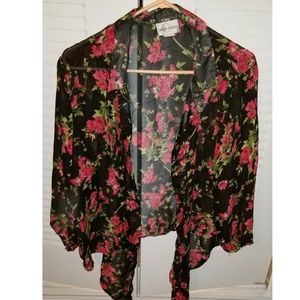 Rose Sheer Button Down Shirt